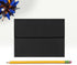 LUXPaper A2 Invitation Envelopes | 4 3/8" x 5 3/4" | 80lb. Text | Peel & Press | Black Linen | 50 Qty