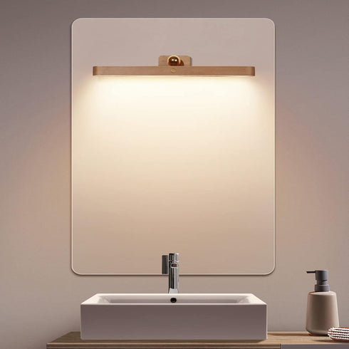 WDLT 360Rotatable Dimmable Wooden LED Battery Wall Light with Touch Switch Magnetic Cabinet Lamp Mirror Light USB