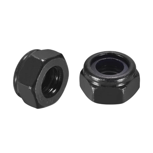 uxcell 50Pcs M10 x 1.5 Nylon Insert Hex Lock Nuts, 304 Stainless Steel, Black & Blue