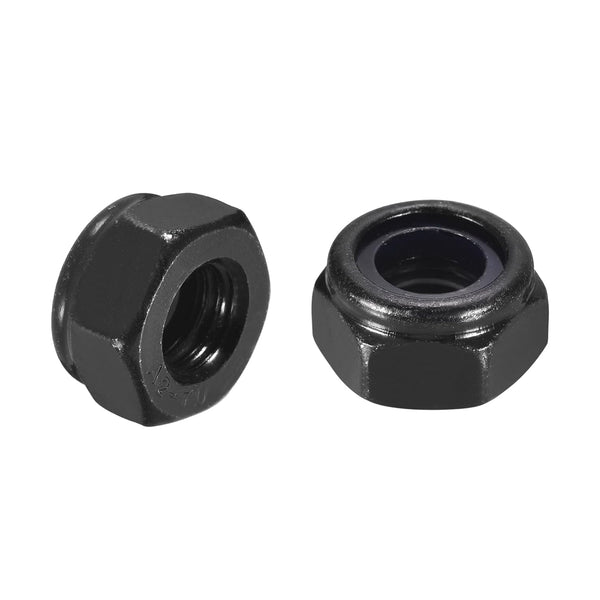 uxcell 50Pcs M10 x 1.5 Nylon Insert Hex Lock Nuts, 304 Stainless Steel, Black & Blue