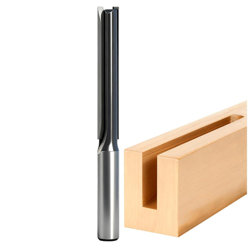Extra Long 3" Straight Plunge Router Bit 1/2" Shank, Carbide-Tipped 2-Flute Bit