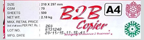 B2B A4, 70 500 Copier Paper, GSM, Sheet
