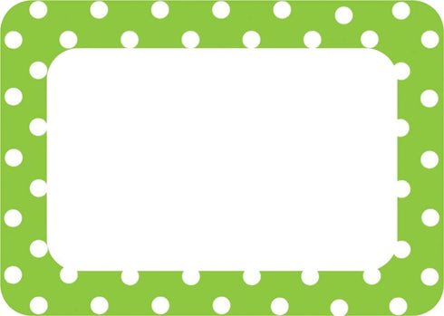 Teacher Created Resources Lime Polka Dots Name Tags No. 2 (5174)