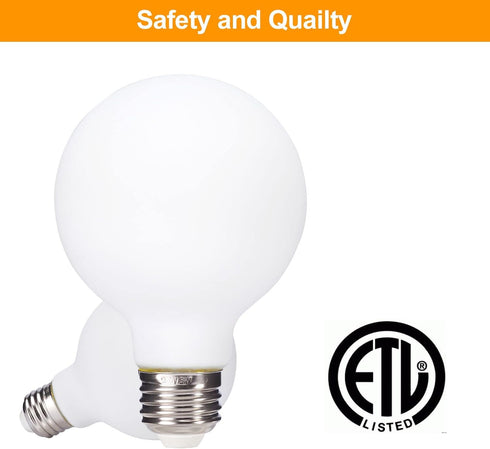 6 Pack truestory G25 (G80) Globe Light Bulb, Warm White 2700K, Dimmable 450LM, E26 Base, Suitable for Any Occasion