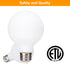 6 Pack truestory G25 (G80) Globe Light Bulb, Warm White 2700K, Dimmable 450LM, E26 Base, Suitable for Any Occasion