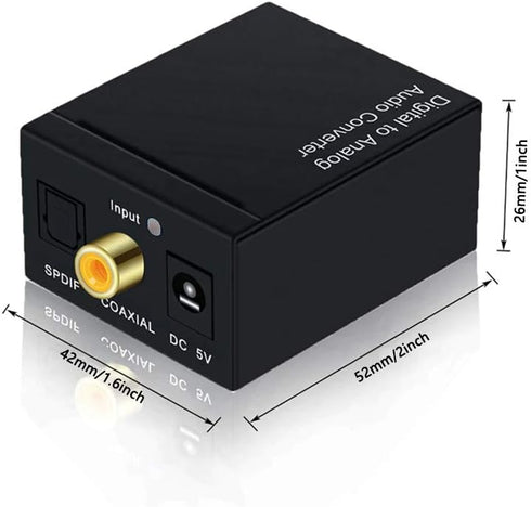 Airlxf Audio Converter, Digital to Analog DAC SPDIF Optical to Analog L/R RCA Converter, Optical to 3.5mm Jack Adapter