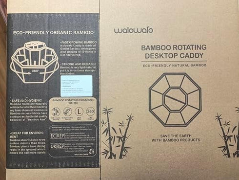 walowalo Bamboo Rotating Art Supply Organizer, Holds 800+ Pencils, Spinning Crayon Marker Pen Holder for Desk, Office,