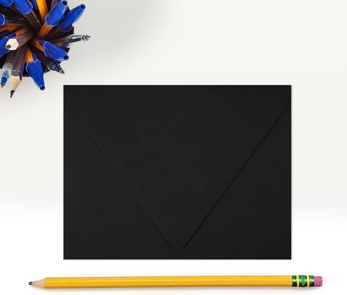 LUXPaper A2 Contour Flap Invitation Envelopes | Midnight Black | 4 3/8" x 5 3/4" | 80lb. Text | 50 Qty