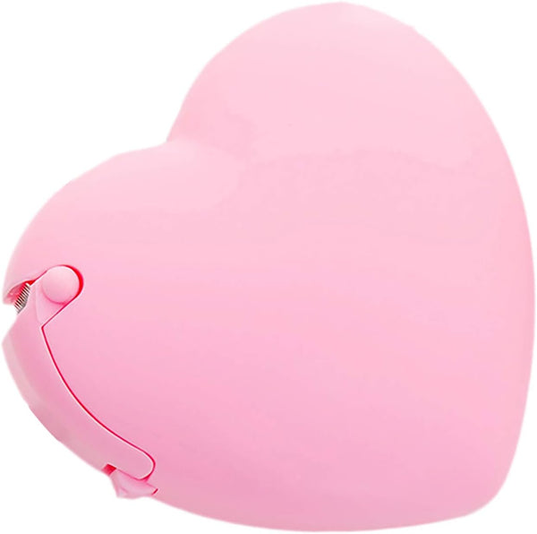 Pink Portable Candy Color Tape Dispenser, Heart-Shaped Tape Dispenser, Cute Roll Tape Organizer for Home Office School