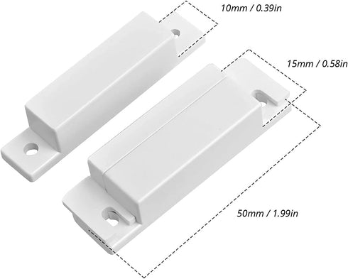 TOWODE Wired Magnetic Surface-Mounted Door Window Contact Reed Switch Alarm, Pack of 10 with Screws