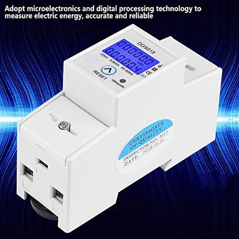 Single Phase Energy Meter, 5-80A 230V 50Hz LCD KWh Watt Meter, DDS015