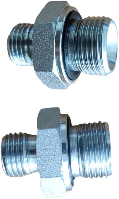 2Pcs 14H to 18ED Fitting Adapters for Excavator Hydraulic Hose Pipe Thread Connector