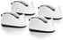 Heavy Base Nonskid Desk Tape Dispenser, One-Hand Dispensing, White, 4 Pack