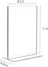 8.5 11, (6 pack) Relx Acrylic Sign Holder x Plastic Frame Flyer Holder, Double Frames Clear Acrylic Display Stand