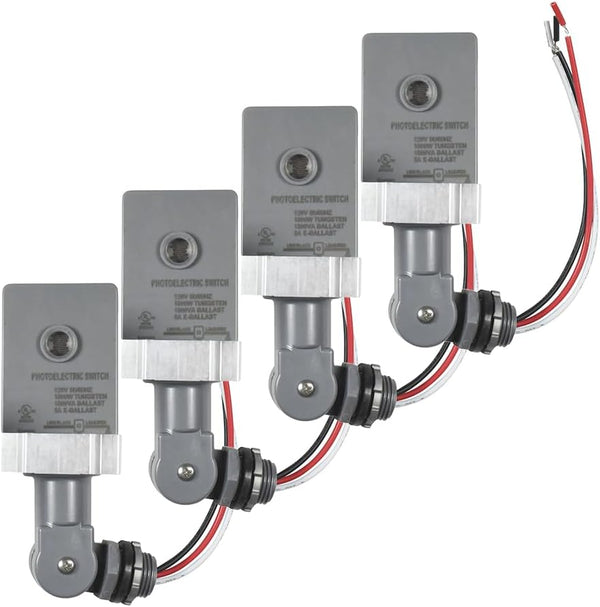 HQRP 4-Pack Photocell Thermal Type Light Sensor Stem and Swivel Mount Dusk
