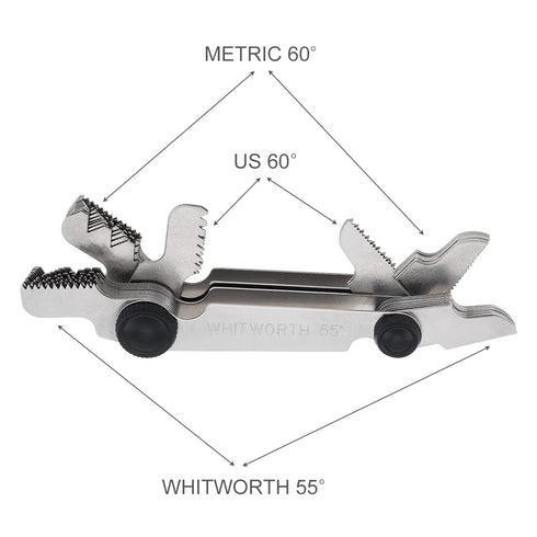 2PCS Metric & Imperial Screw Gauge, SAE Whitworth 55 Degree & Metric 60 Degree Thread Pitch Gauge for Industrial