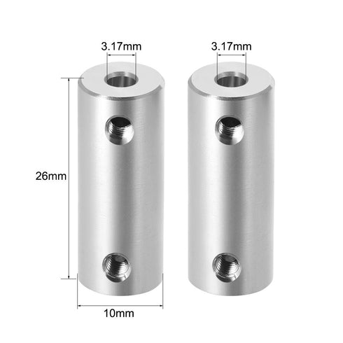 uxcell 1/8 inch to 1/8 inch Bore Rigid Coupling Set Screw, Aluminum Alloy Shaft Coupler Connector