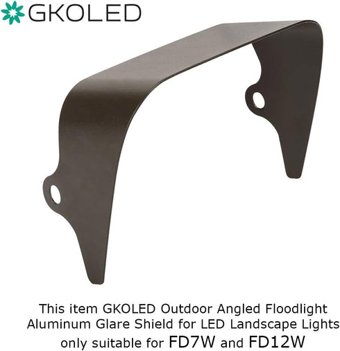 GKOLED Outdoor Angled Floodlight with Aluminum Glare Shield for LED Landscape Light