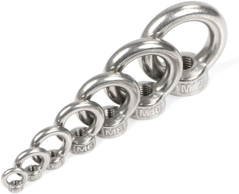 10 PCS 304 Stainless Steel M3 Thread Dia Ring Shape Eyed Bolt Lifting Eye Nut Fastener
