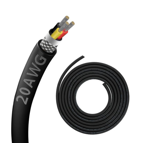20AWG 20/3 3 Core Shielded Wire CNC Wire (18FT), UL2464 Tinned Copper Core for CNC Router Machine