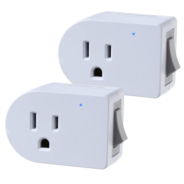 Fosmon Grounded Outlet with ON/Off Switch (2 Pack), 3 Prong Electrical Plug Outlet Switch, 15A Circuit Breaker