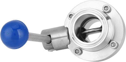 AHANGYGER 1.5 Inch 304 Lever Type Stainless Steel Sanitary Valve, Clamp Style Water and Oil Control Valve, Pull Handle