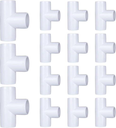 16 Pack 1 Inch 3 Way PVC Pipe Fittings, PVC Pipe Fitting Connectors for DIY PVC Shelf Garden Storage Frame