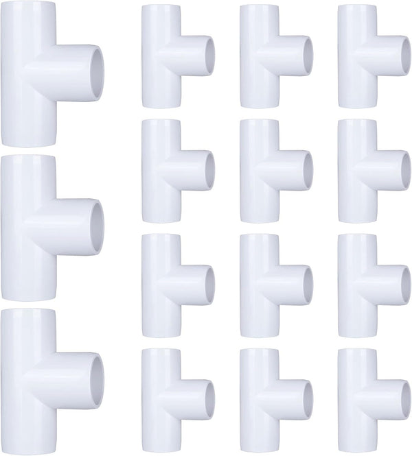 16 Pack 1 Inch 3 Way PVC Pipe Fittings, PVC Pipe Fitting Connectors for DIY PVC Shelf Garden Storage Frame