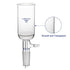 Borosilicate Glass Buchner Filtering Funnel with Fine Frit (G3), 46mm Inner Diameter, 80mm Depth, 24/40 Joint