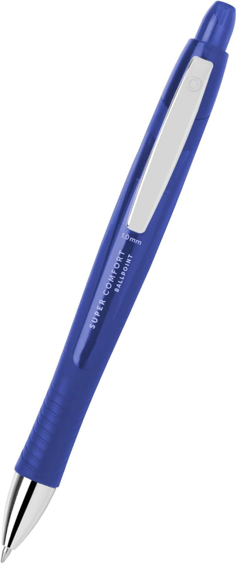 Office Depot Retractable Ballpoint Pens with Grip, Medium Point, 1.0 mm, Blue Barrel, Pack of 6