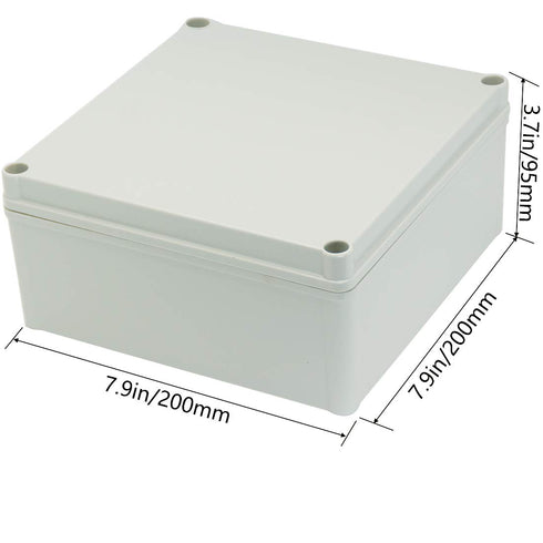 Zulkit Junction Box, ABS Plastic Dustproof Waterproof IP67, Universal Electrical Project Enclosure, 7.87 x 7.87 x 3.74