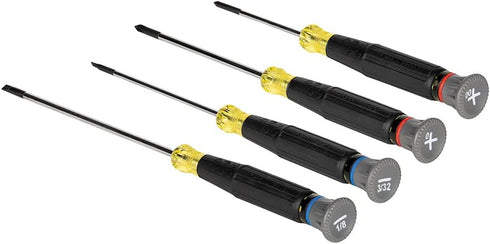 Klein Tools 85615 Mini Precision Screwdriver Set, 4-Piece Phillips and Slotted Set for Electronics and Small Appliances