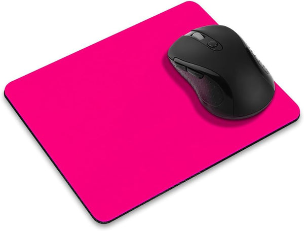 FINCIBO Non-Slip Rectangle Mousepad, Solid Hot Pink Mouse Pad for Home, Office and Gaming Desk