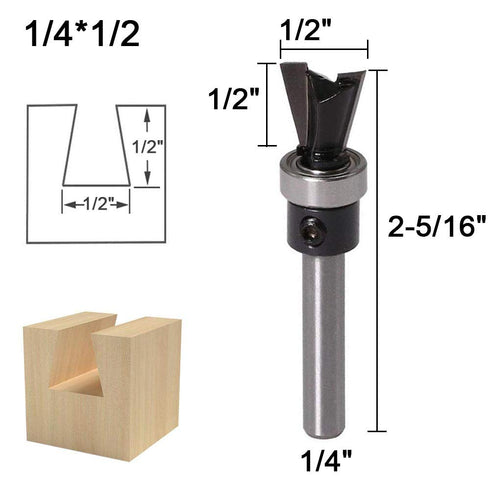 Wolfride 2Pcs Dovetail Router Bits, 1/4 Inch Shank Dovetail Joint Router Bit Set
