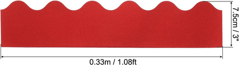 PATIKIL 3" x 1.08ft Bulletin Board Border, 60 Pack Scalloped Trim Strips Wall Decor for Locker Classroom Cork Poster Black Board White Chalkboard, Gold Red