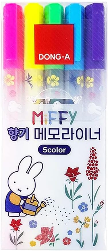 Dong-a Miffy Scented Memo Liner Highlighter - 5 Color Set