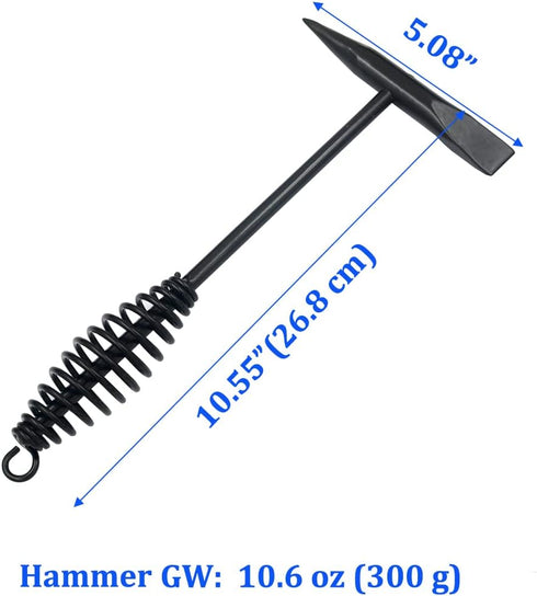 10.6 oz 300g Spring Handle Welding Chipping Hammer with Nylon and Steel Wire Brush Kit