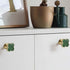 6 Pcs Green Clover Cabinet Knobs, Dresser Pulls, Cupboard Handles, Jewelry Box Drawer Wardrobe Door Handles