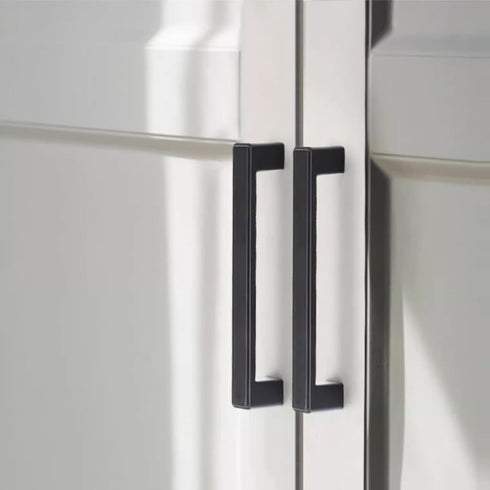 CHENCHEN96 2 Pack 192mm) Cupboard Handles Zinc Alloy Bedside Table Knobs Black Wardrobe Handles Solid Wine Cabinet Door
