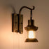 Bulb) Luling Vintage Glass Wall Sconce Fixtures, Rustic Nordic Glass Wall Light Fixtures Retro Metal Black Painting
