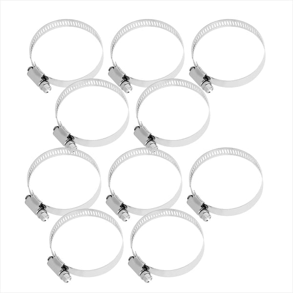 POWERTEC Stainless Steel Worm Gear Drive Hose Clamps - Adjustable 11/16" to 1-1/4", 10 PK