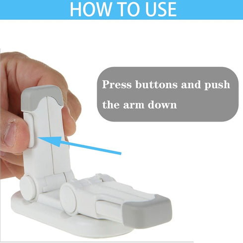 Flowden Lock2 PackPrevents Improved Childproof Door Lever Toddlers from Opening Doors. Durable ABS with Adhesive