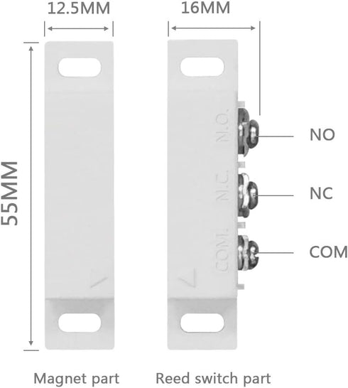 2 Sets NO&NC Magnetic Switch Door Contact Sensor Surface Mounted by GAGALOR