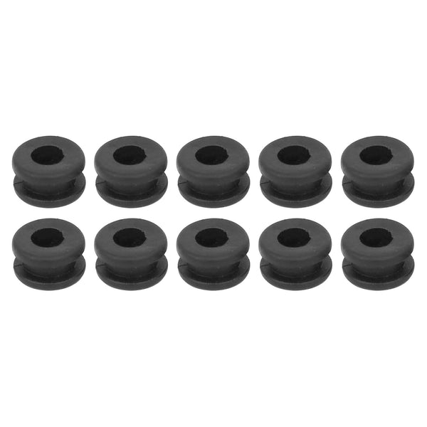 Rubber Grommets, Flexible Wire Hole Plug - 5 mm Mount Dia/Black/PVC, 50 Pcs