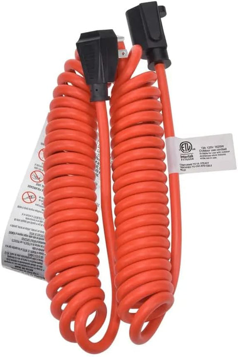 Monoprice Coiled Power Tool Extension Cord, NEMA 5-15P to 5-15R, Expands from 3 to 10 Feet, 13 Amp, 16AWG