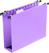 Extra Capacity Plastic Hanging File Folders, 12 Pack, Heavy Duty 2 Inch Expansion, Letter Size, Purple