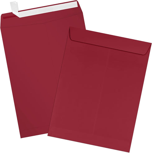 LUXPaper 9 x 12 Open End Envelopes | Peel & Press | Garnet Red | 80lb. Text | 50 Qty