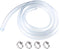 PVC Tubing 3/8" ID x 1/2" OD, 50 ft Clear Vinyl Tubing with 4 Stainless Clamps for Water, Air, Oil Transfer