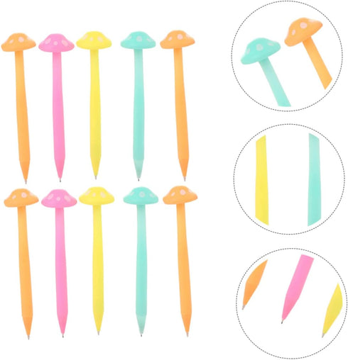 Operitacx 10 Pcs Mushroom Design Mechanical Pencils Set, Plastic Writing Pencils for Gifts and Drawing