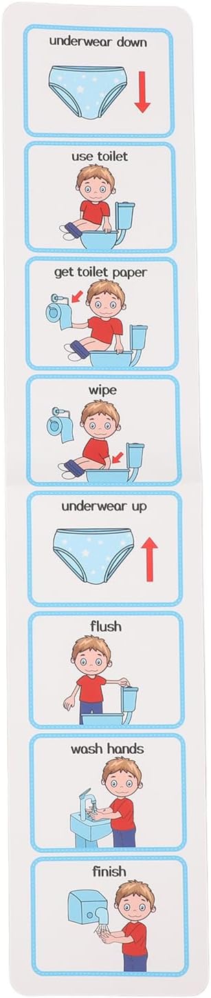 Fockety Potty Training Visual Schedule, ASD Toilet Schedule Teach Kids to Use Toilet,